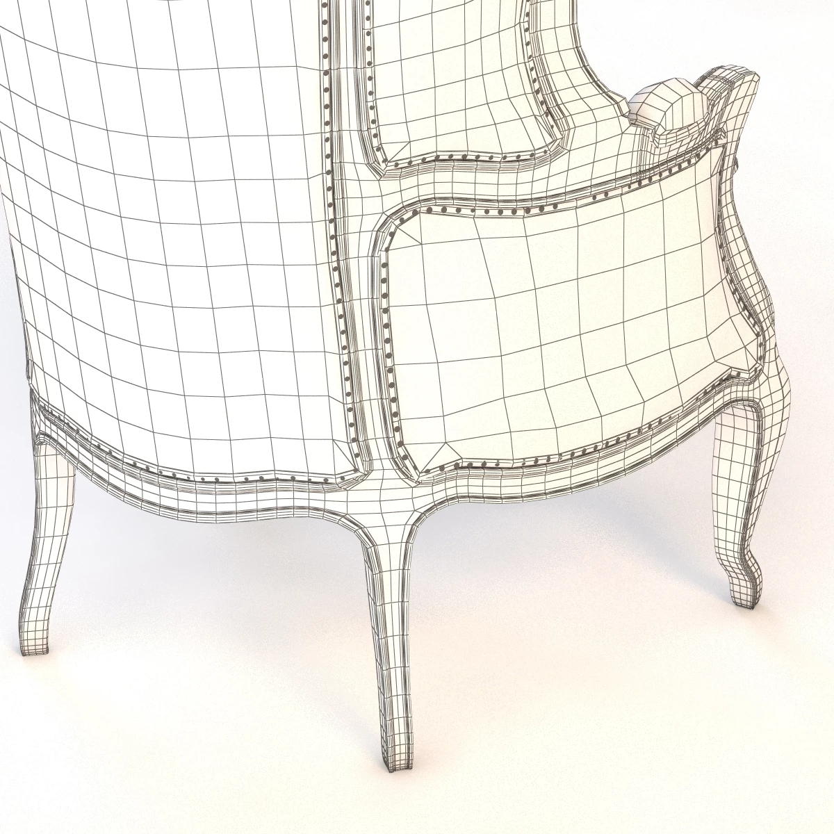 Versailles Burlap Backed Red Chair 3D Model_010