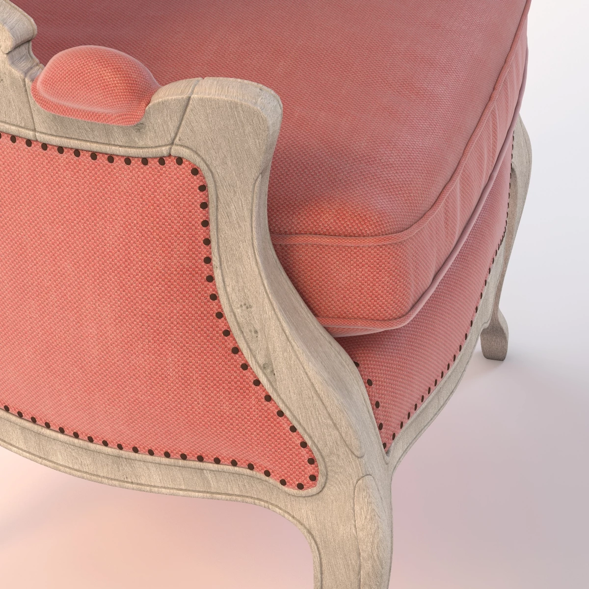 Versailles Burlap Backed Red Chair 3D Model_05