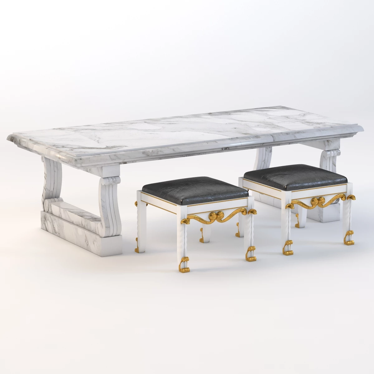 Vincent Wolfe Vanity and Stool 3D Model_01