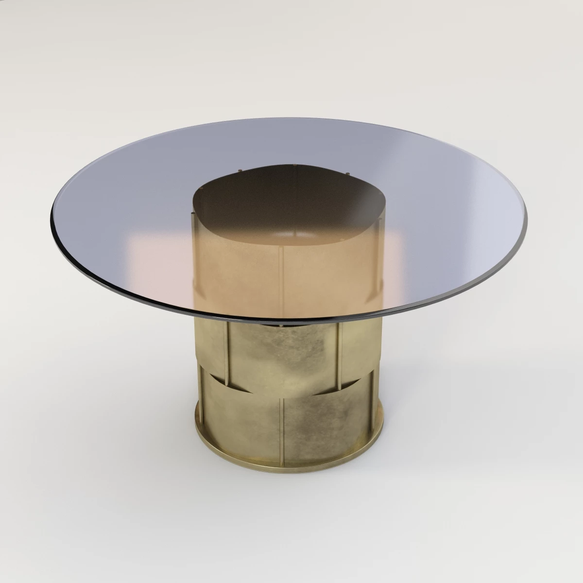 Worlds Away Amanda Gold Leafed dining table 3D Model_01