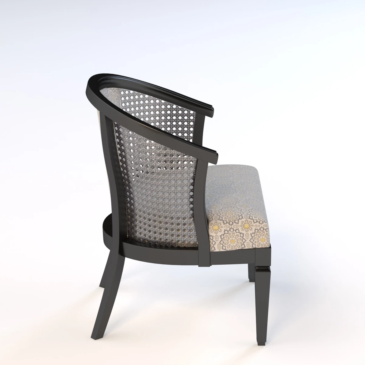 Woven Wonders Barrel Back Caned Club Chair 3D Model_06