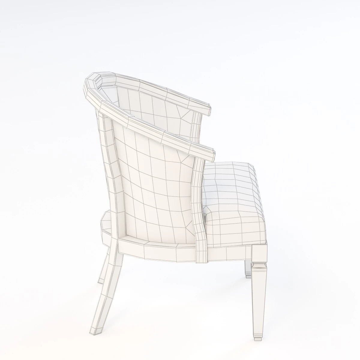 Woven Wonders Barrel Back Caned Club Chair 3D Model_08