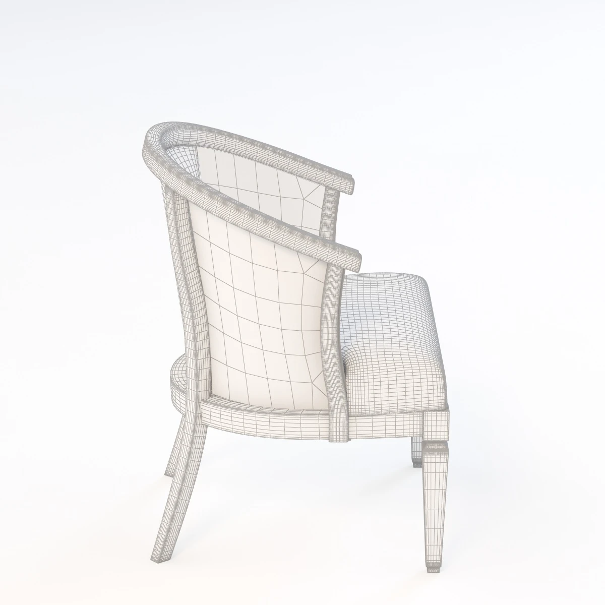 Woven Wonders Barrel Back Caned Club Chair 3D Model_07