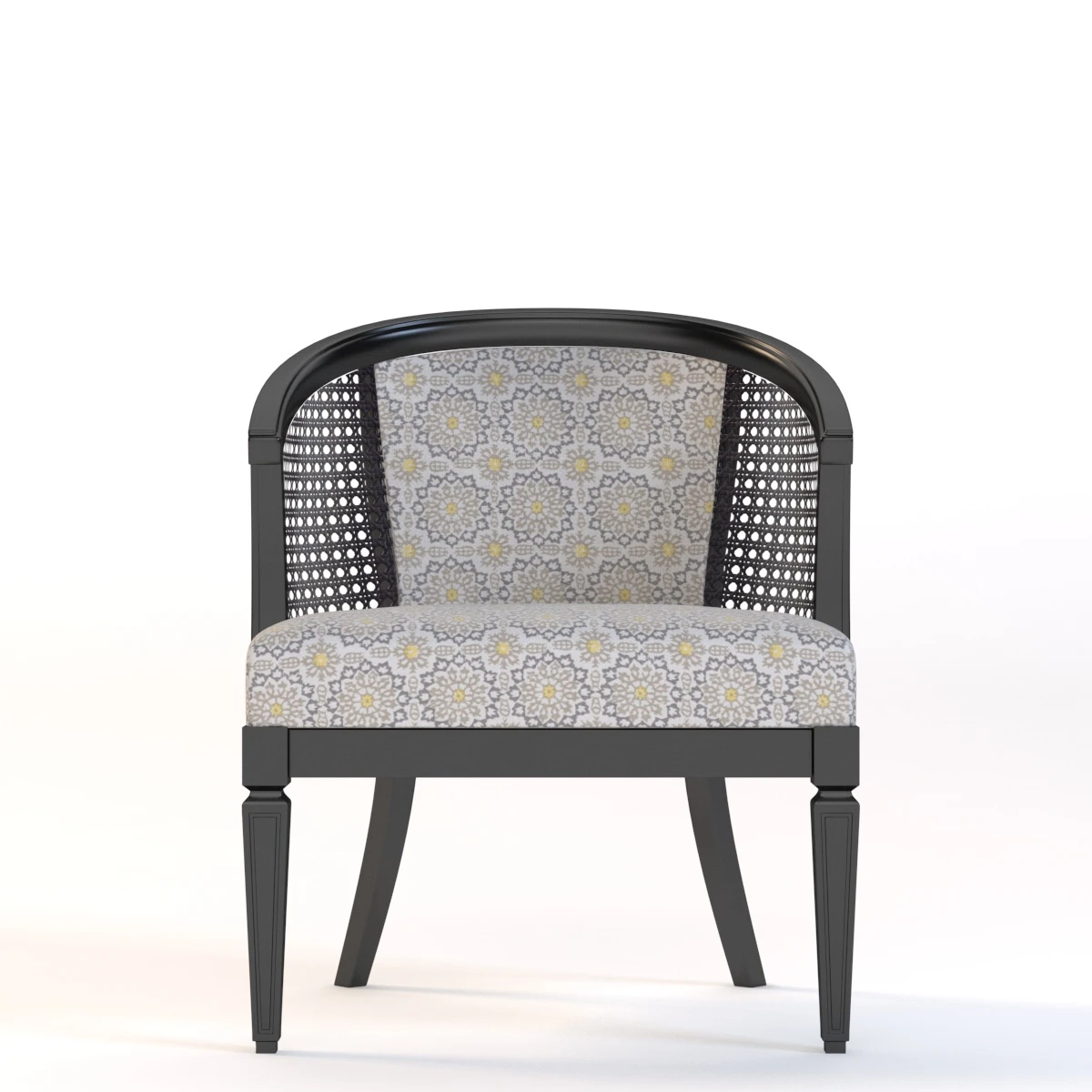 Woven Wonders Barrel Back Caned Club Chair 3D Model_09