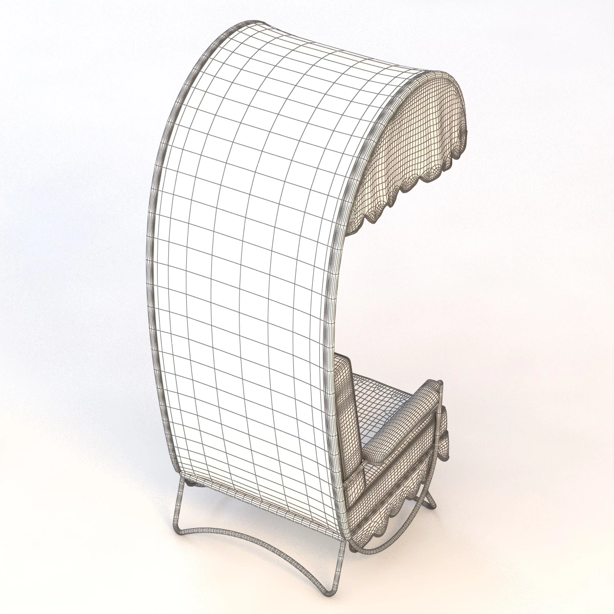 Jean Royere Canopy Lounge Chair 3D Model_07