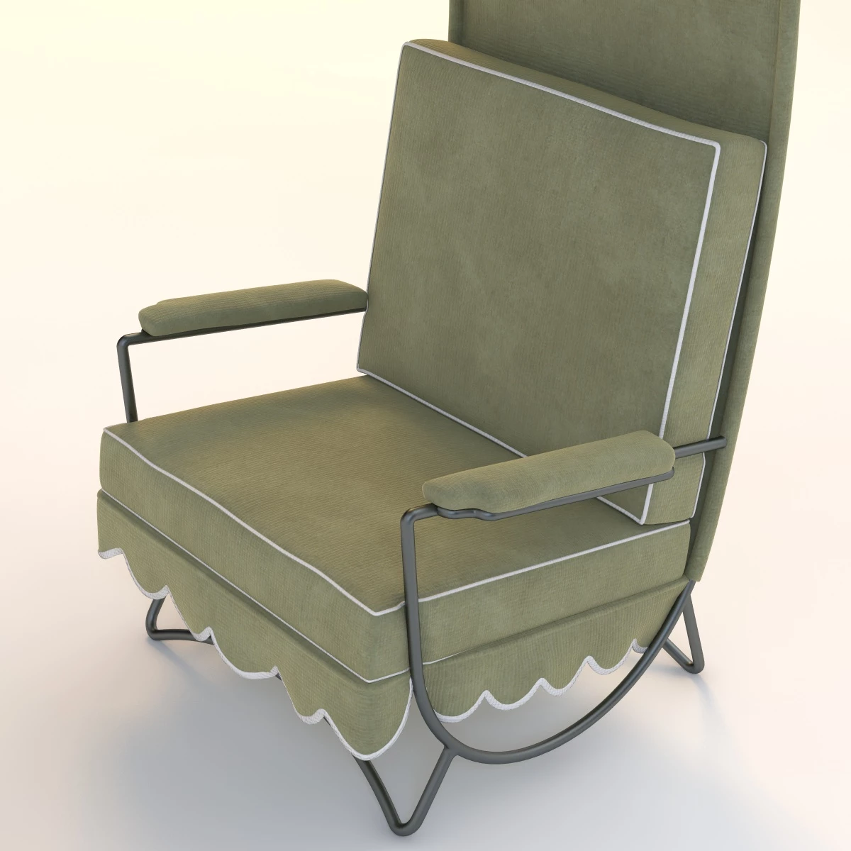 Jean Royere Canopy Lounge Chair 3D Model_09