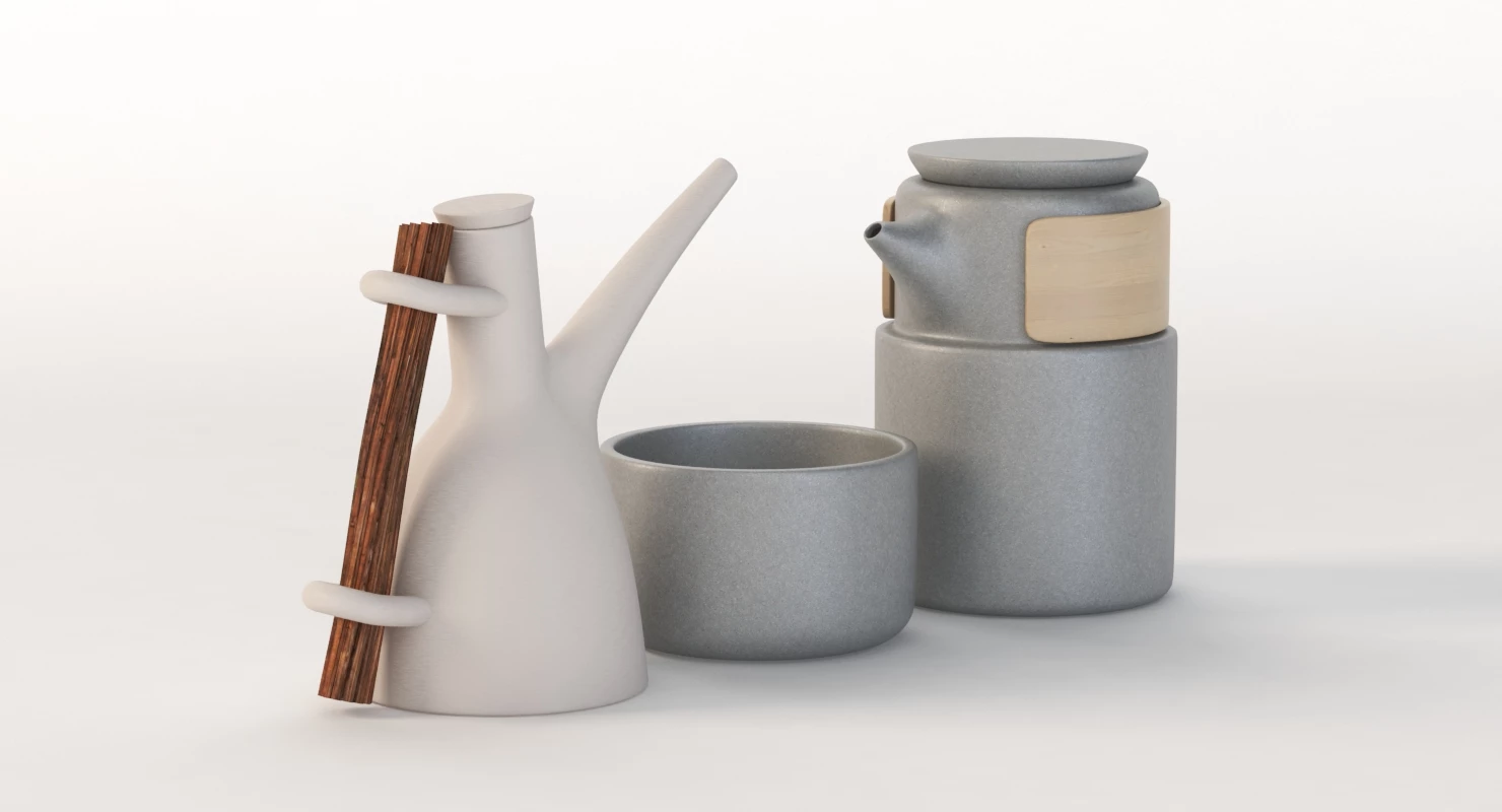 Table Top Centerpiece Decoration Jar Set 3D Model_09