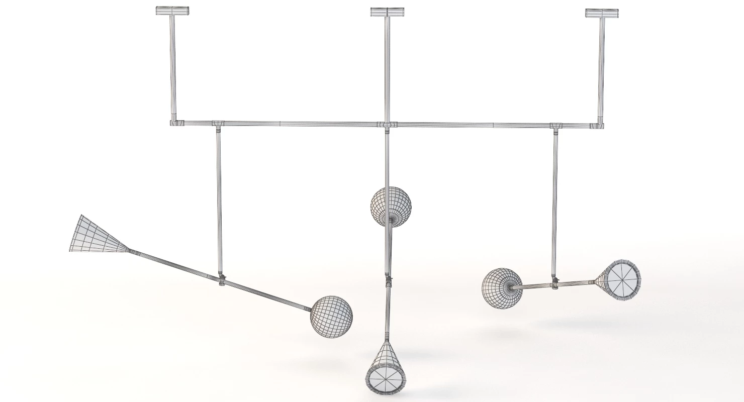 Trio Spear Light Contemporary Chandelier 3D Model_011