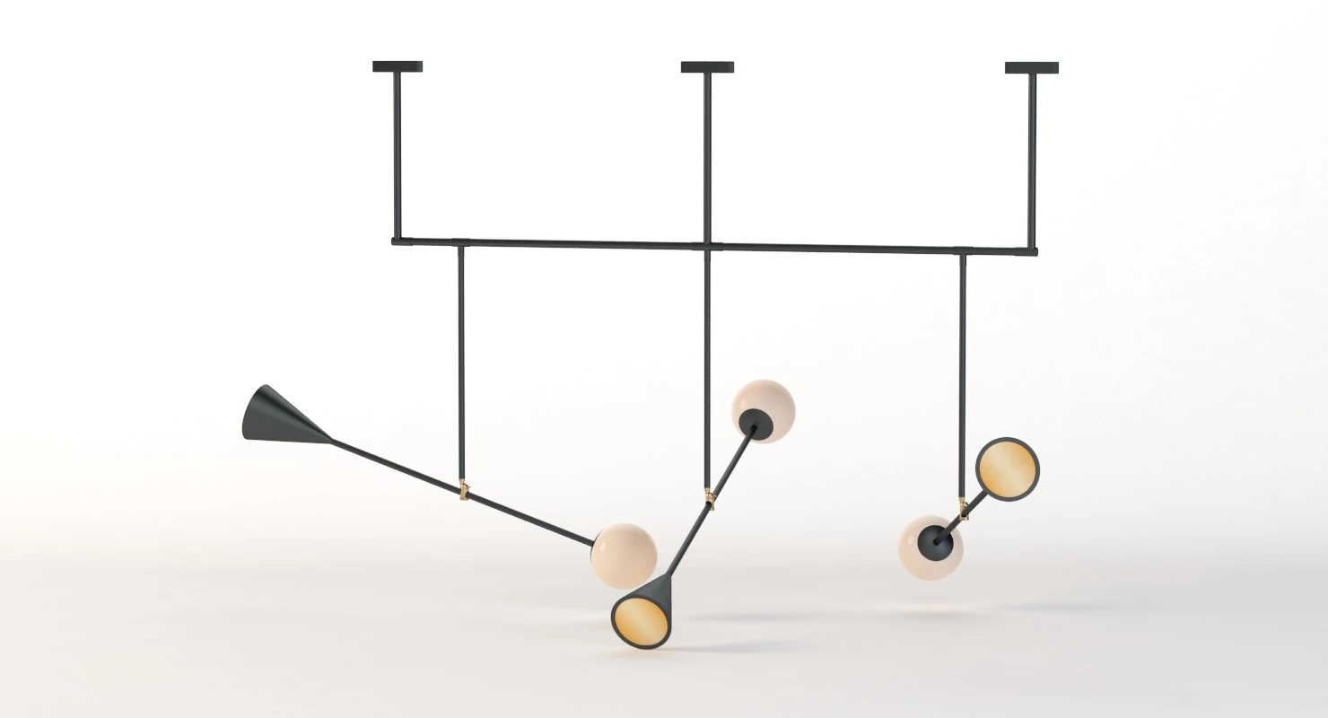 Trio Spear Light Contemporary Chandelier 3D Model_010