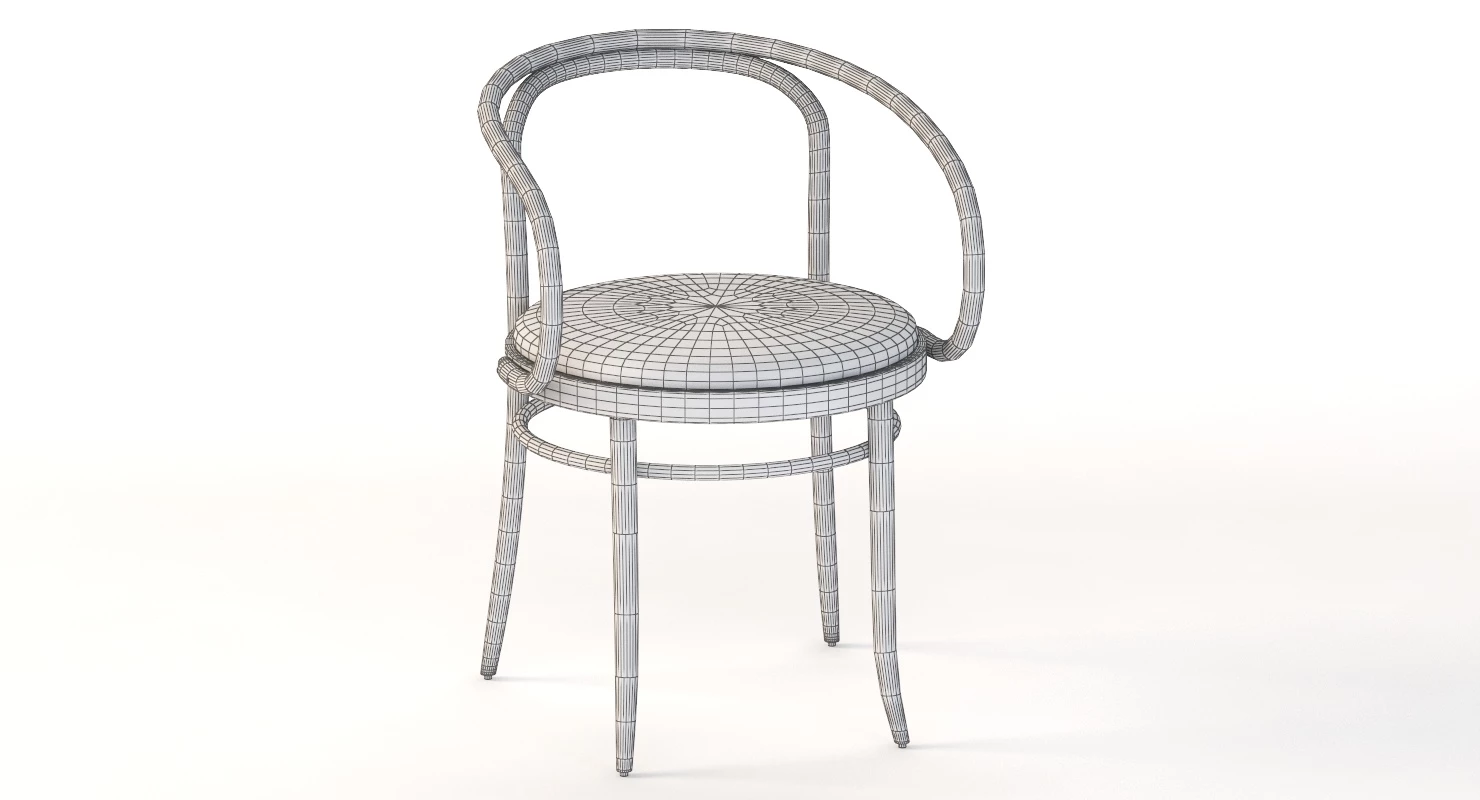 Wiener Stuhl Armchair by Gebruder Thonet 3D Model_011