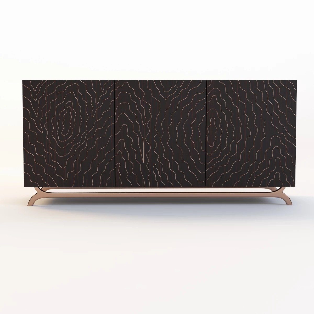 FAUX BOIS THREE DOOR CONSOLE 3D Model_01