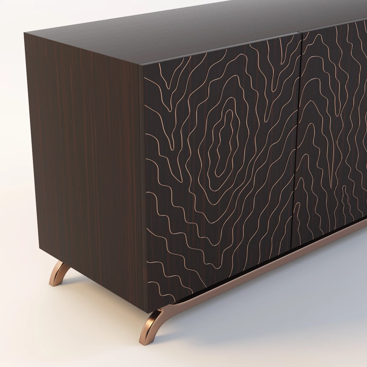 FAUX BOIS THREE DOOR CONSOLE 3D Model_04