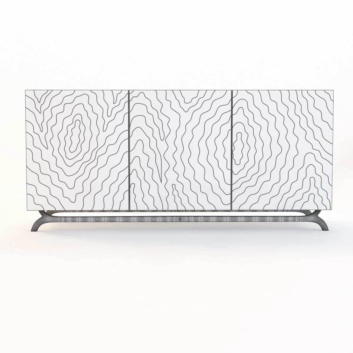 FAUX BOIS THREE DOOR CONSOLE 3D Model_03