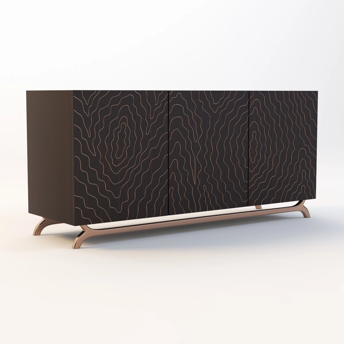 FAUX BOIS THREE DOOR CONSOLE 3D Model_07
