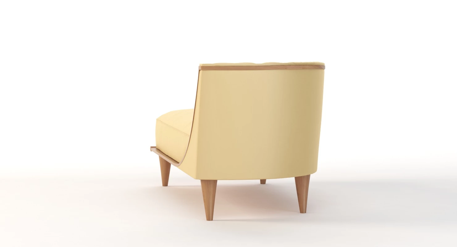 Grand 1940s French Tufted Classic Luxury Sycamore Chaise 3D Model_09