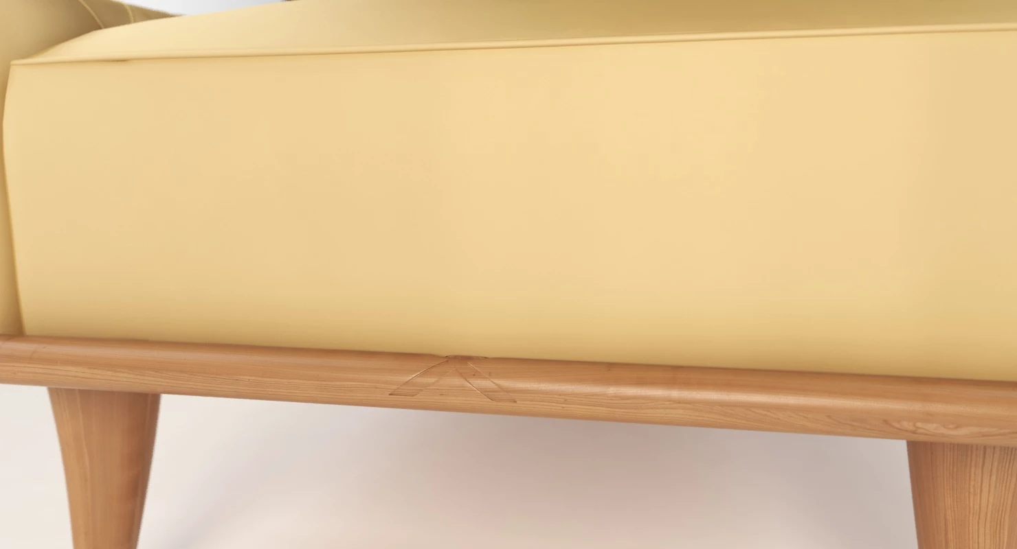 Grand 1940s French Tufted Classic Luxury Sycamore Chaise 3D Model_03