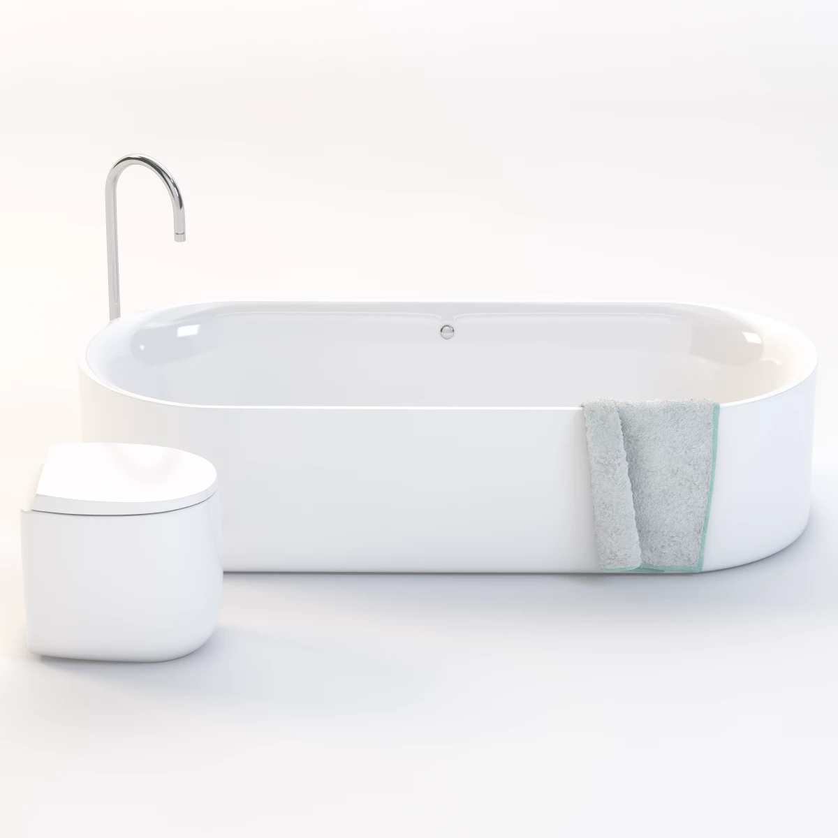 Modern Capsule Bath Tub 3D Model_01