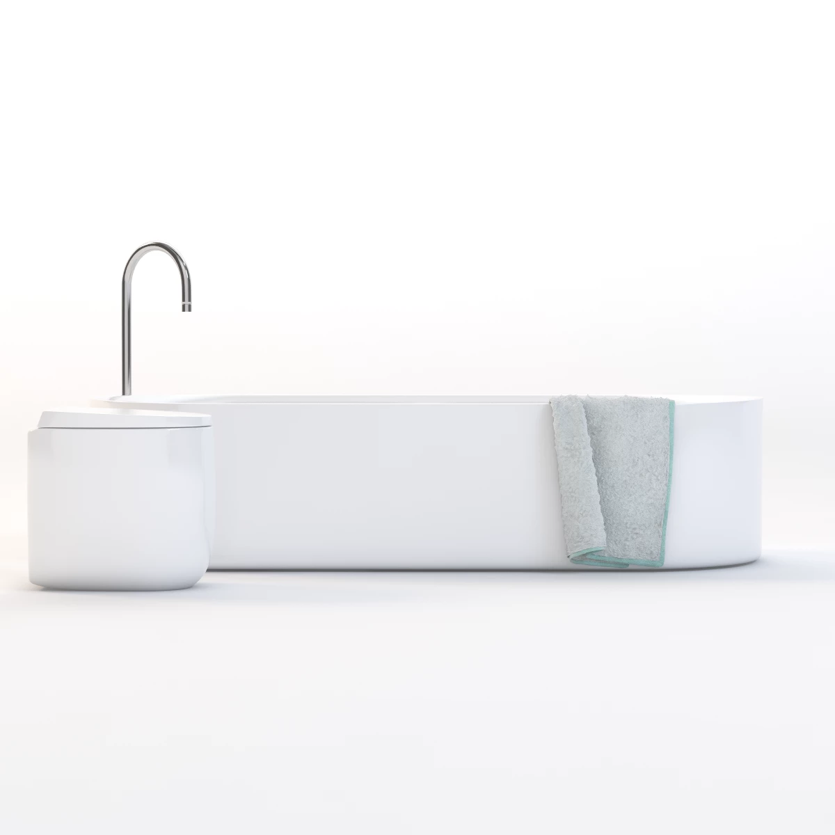 Modern Capsule Bath Tub 3D Model_012
