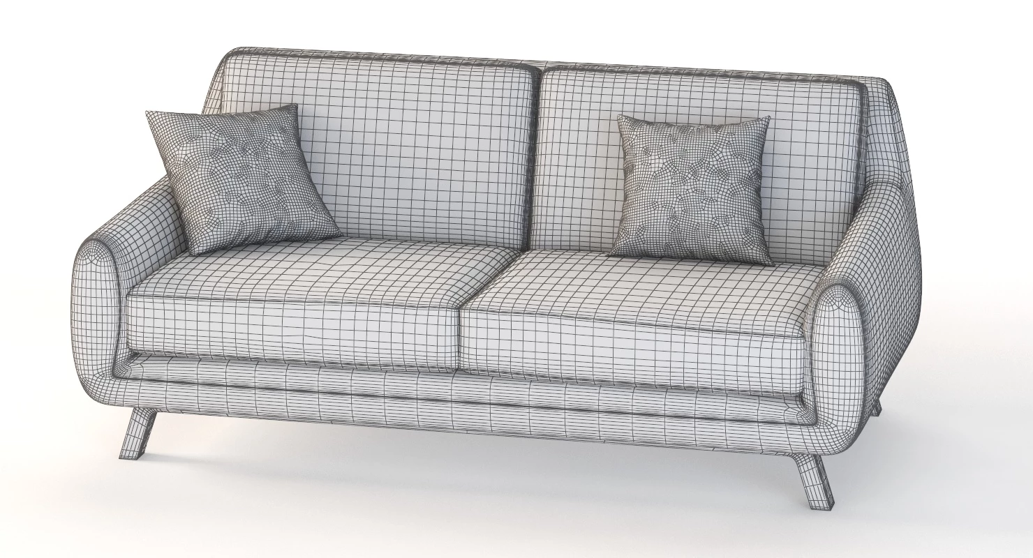 Joybird Calhoun Sectional Sofa Love Seat 3D Model_011