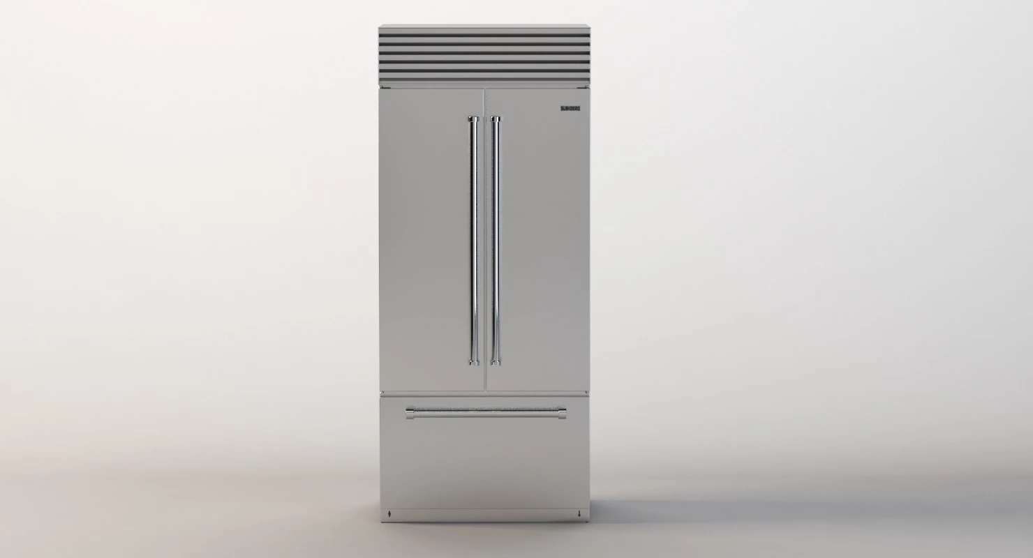 36 Inch Classic French Door Refrigerator Freezer 3D Model_01