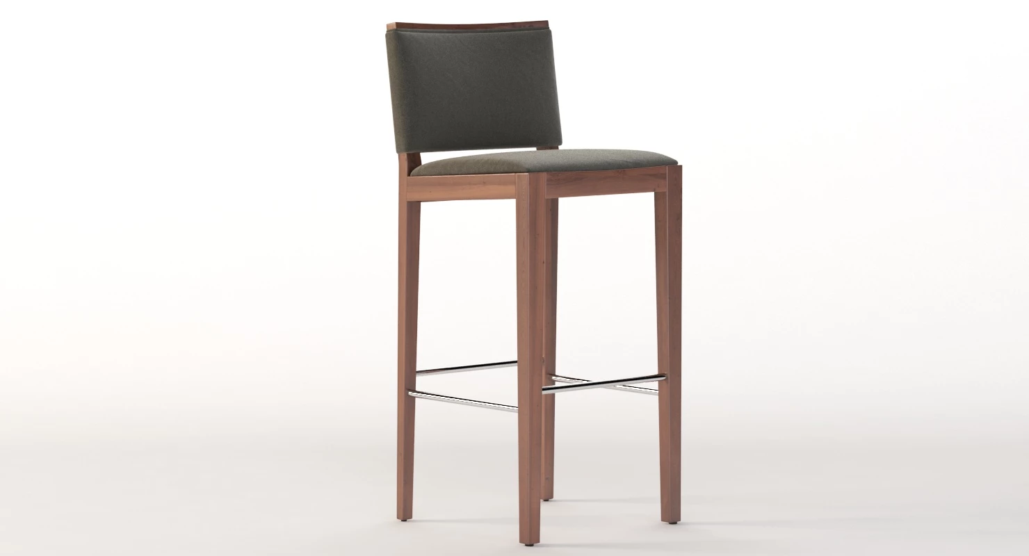 7081 2 Wood Barstool Shelby Williams 3D Model_07