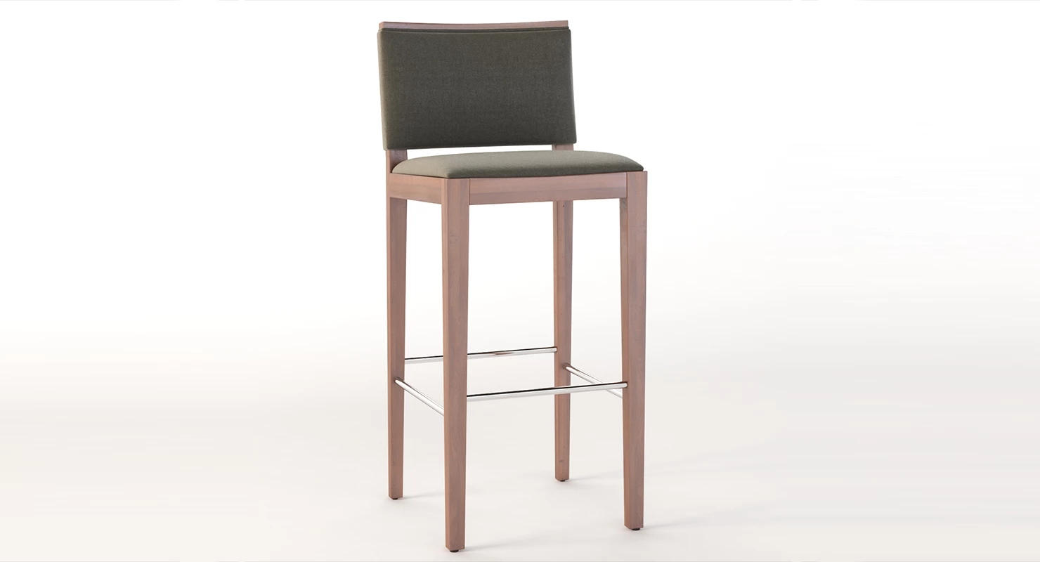 7081 2 Wood Barstool Shelby Williams 3D Model_01
