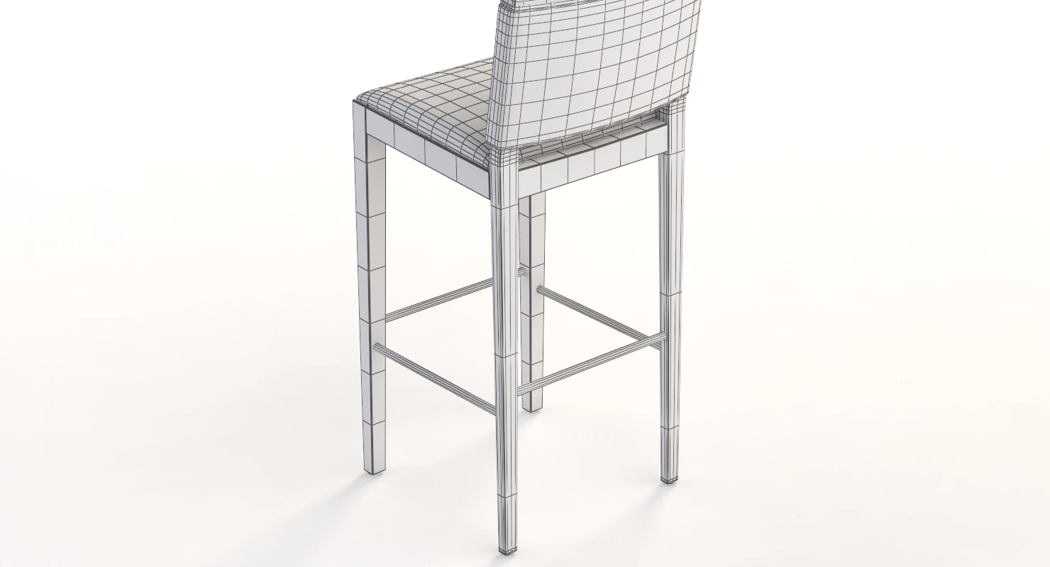 7081 2 Wood Barstool Shelby Williams 3D Model_05