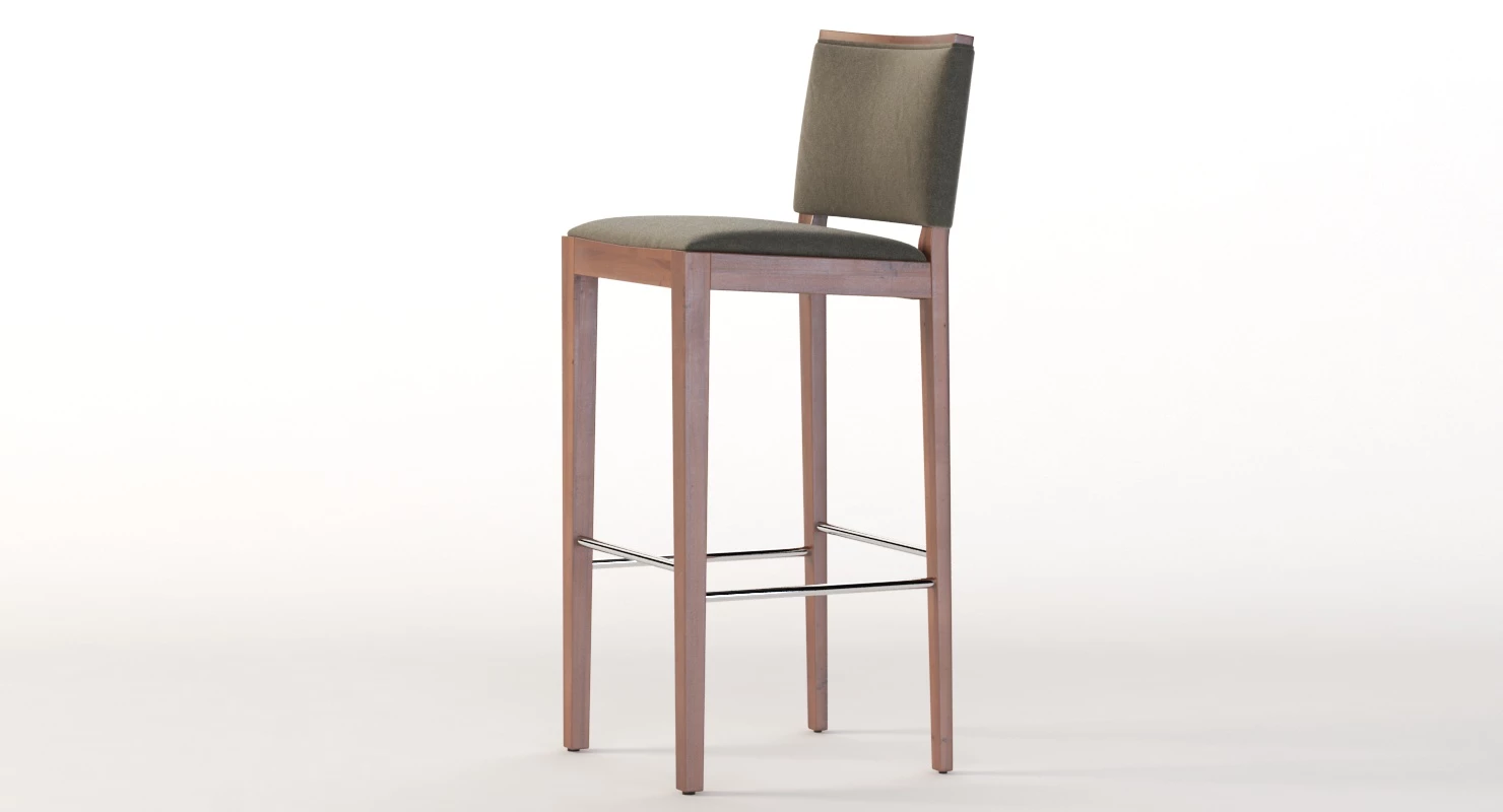 7081 2 Wood Barstool Shelby Williams 3D Model_011