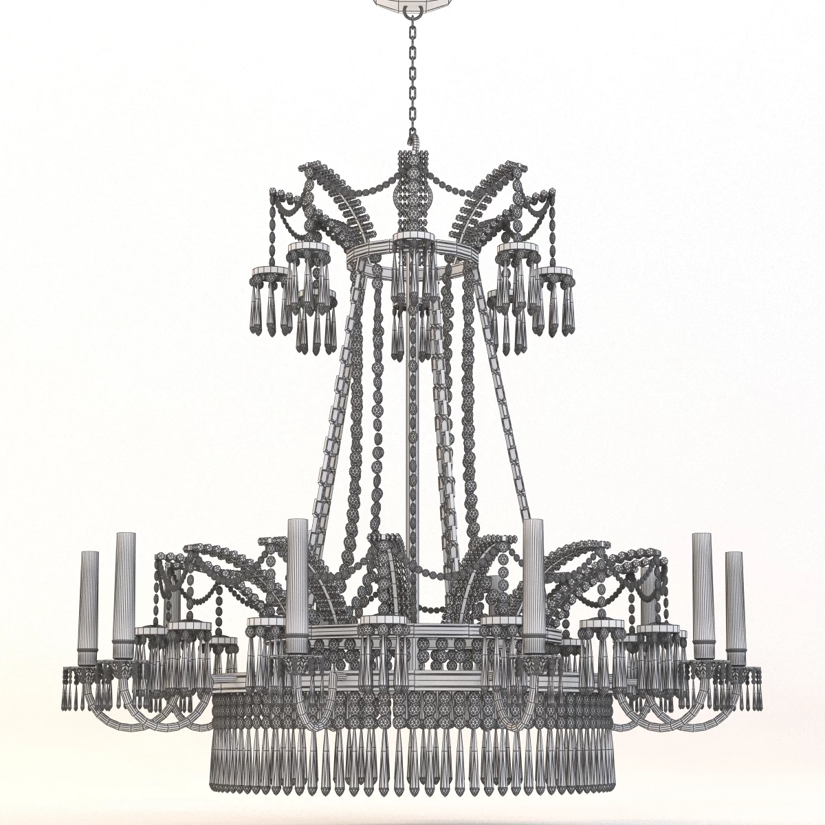 Classic Chandelier 4 3D Model_03