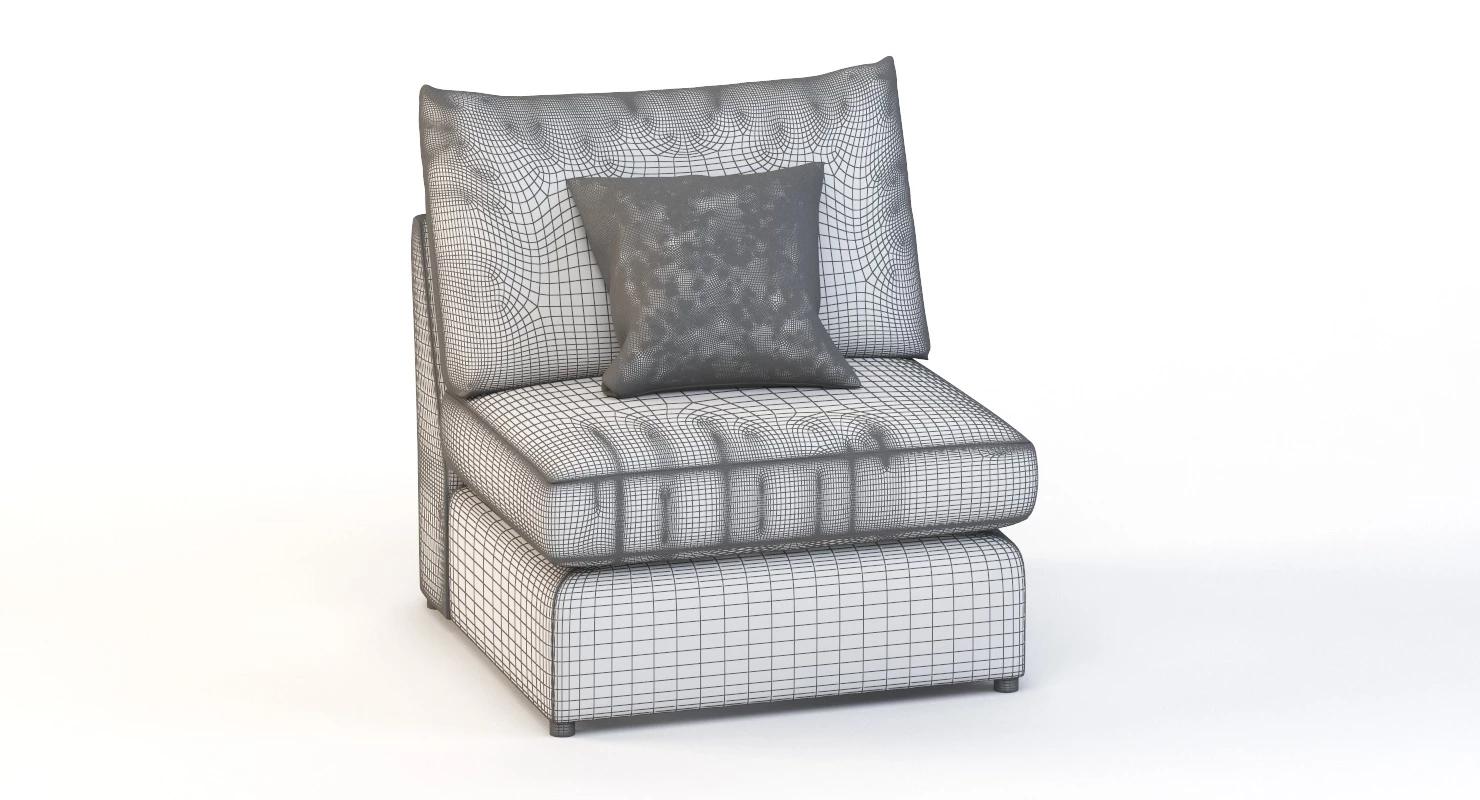 Bassett Beckham Pit Sectional Sofa Center Module 3D Model_08