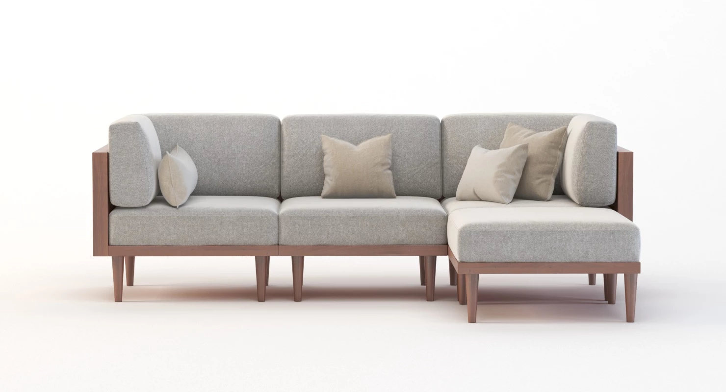 Bellanest Soto Modular Sectional Sofa Chaise Lounge Corner Module with Cushion 3D Model_04