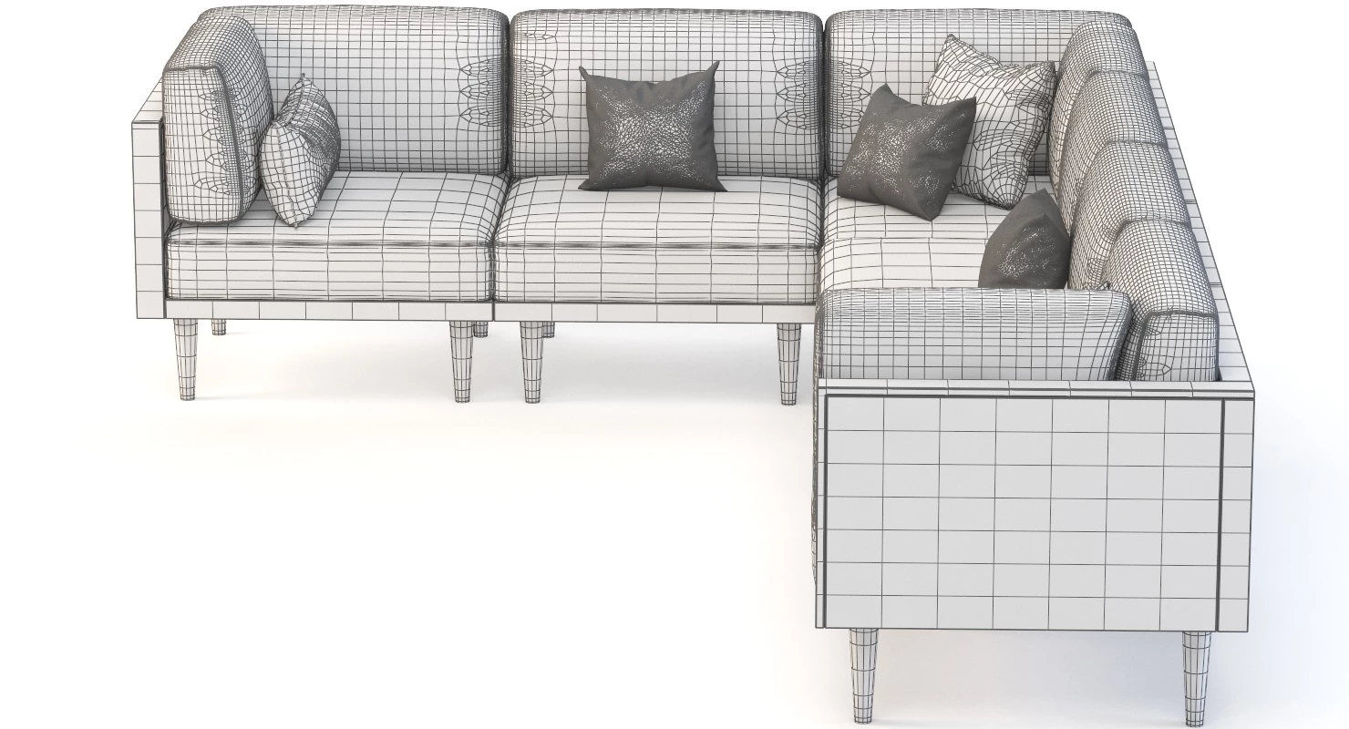 Bellanest Soto Modular Sectional Sofa Corner Module with Cushion 3D Model_05