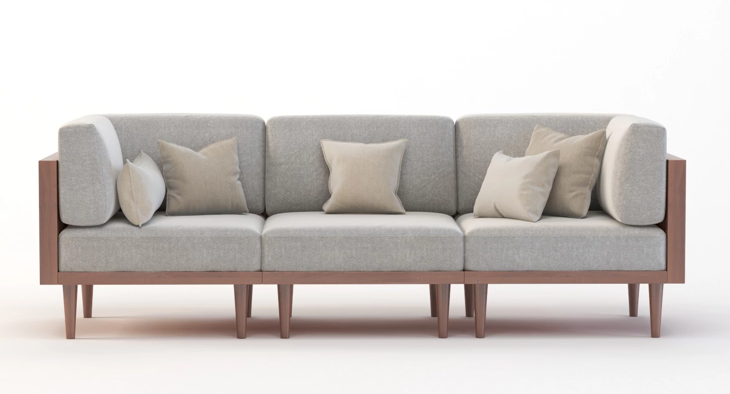 Bellanest Soto Modular Sectional Sofa Three Seater with Cushion 3D Model_012
