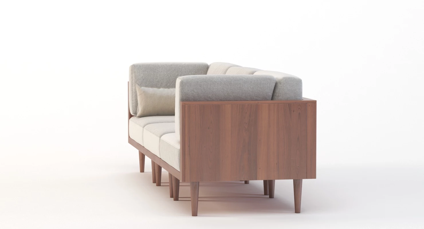 Bellanest Soto Modular Sectional Sofa Three Seater with Cushion 3D Model_06