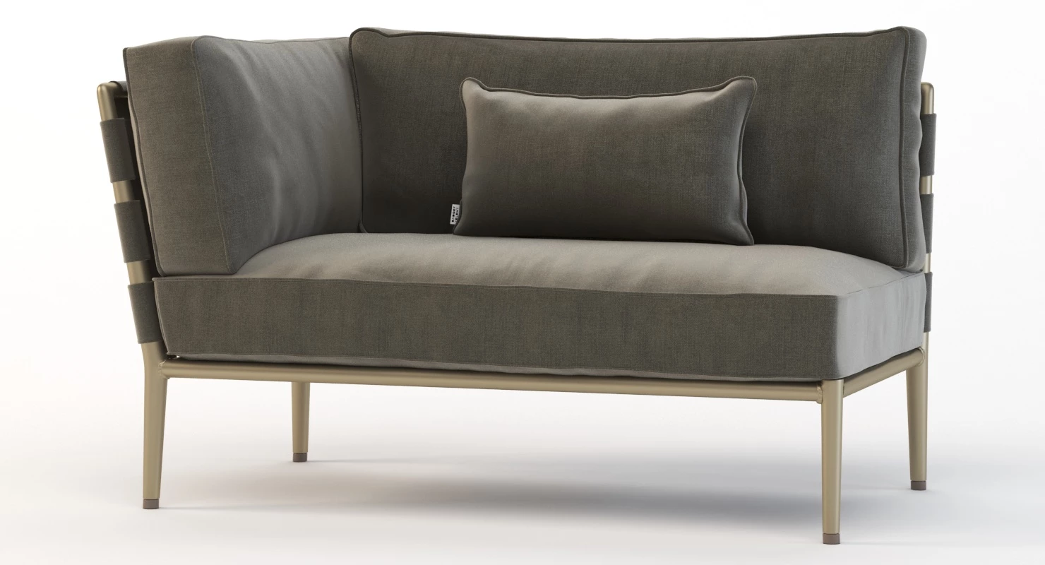 Cane Line Conic Moduler Sofa Left Sectional Chaise 3D Model_03