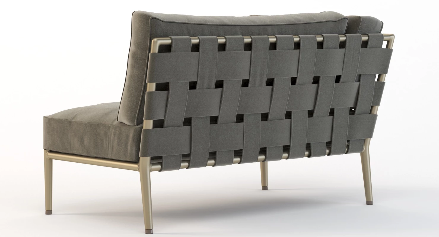 Cane Line Conic Moduler Sofa Left Sectional Chaise 3D Model_01
