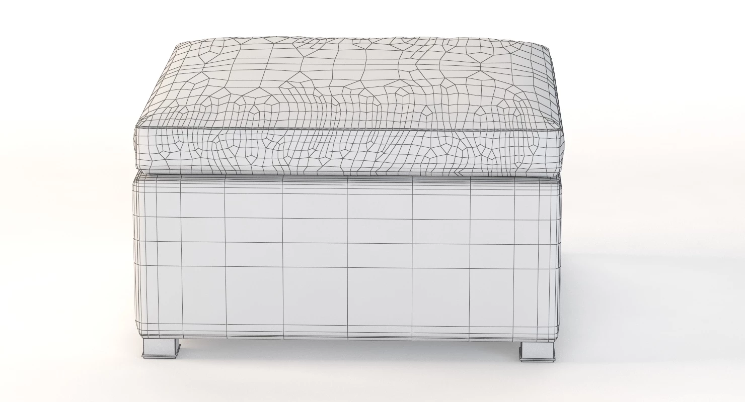 Cane Line Shape Footstool Ottoman 3D Model_08