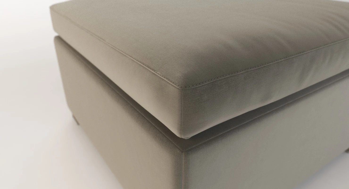 Cane Line Shape Footstool Ottoman 3D Model_07