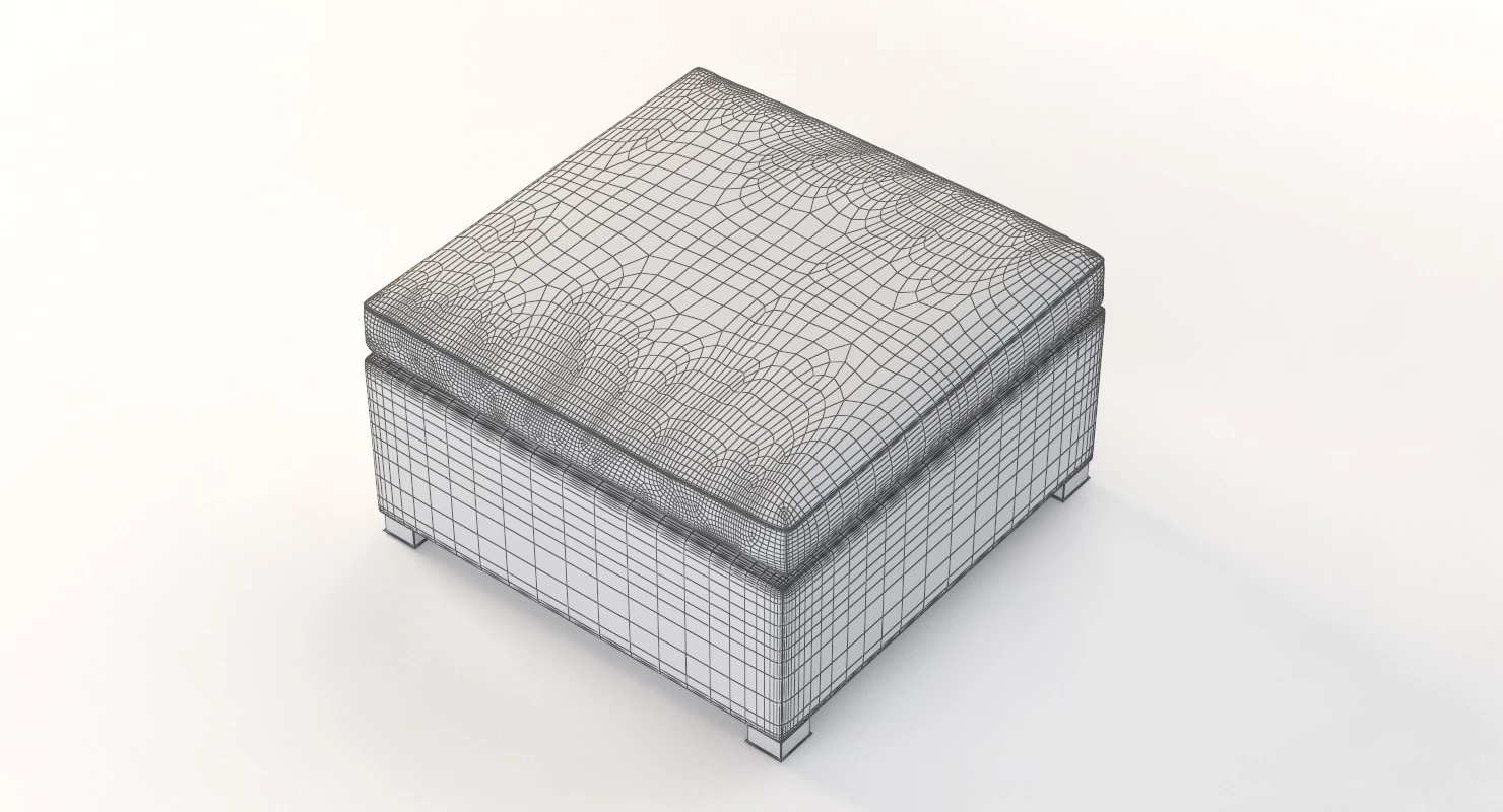 Cane Line Shape Footstool Ottoman 3D Model_011