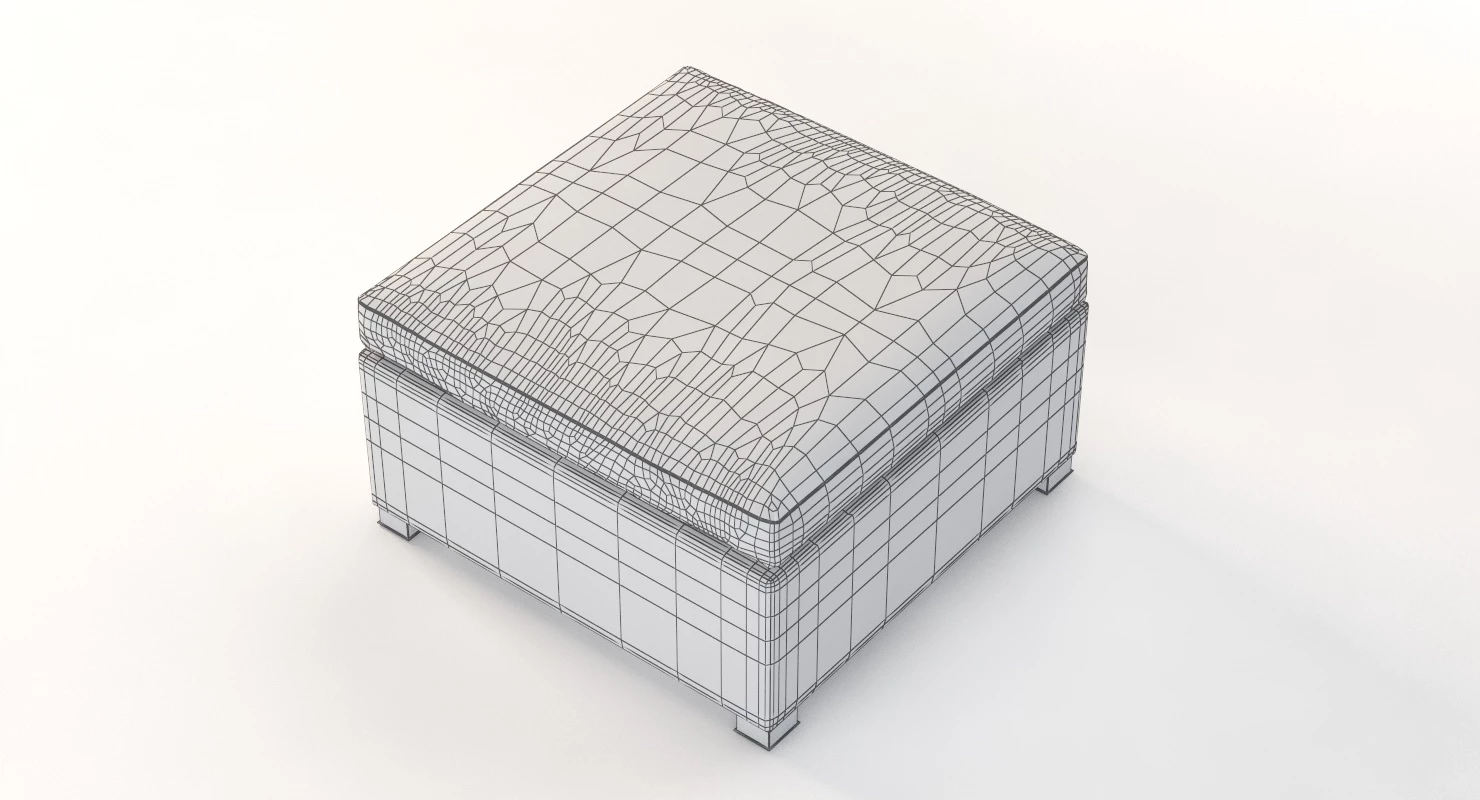 Cane Line Shape Footstool Ottoman 3D Model_010