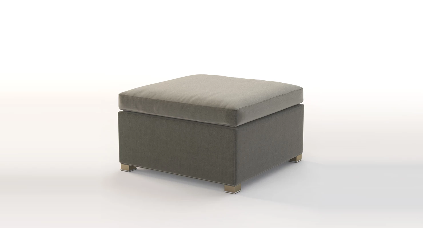 Cane Line Shape Footstool Ottoman 3D Model_06