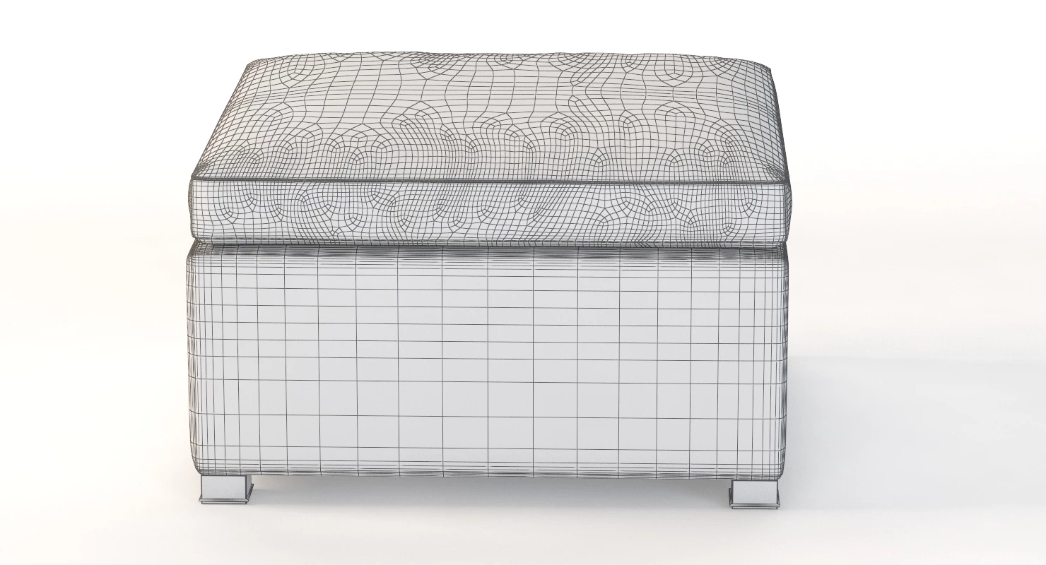 Cane Line Shape Footstool Ottoman 3D Model_09