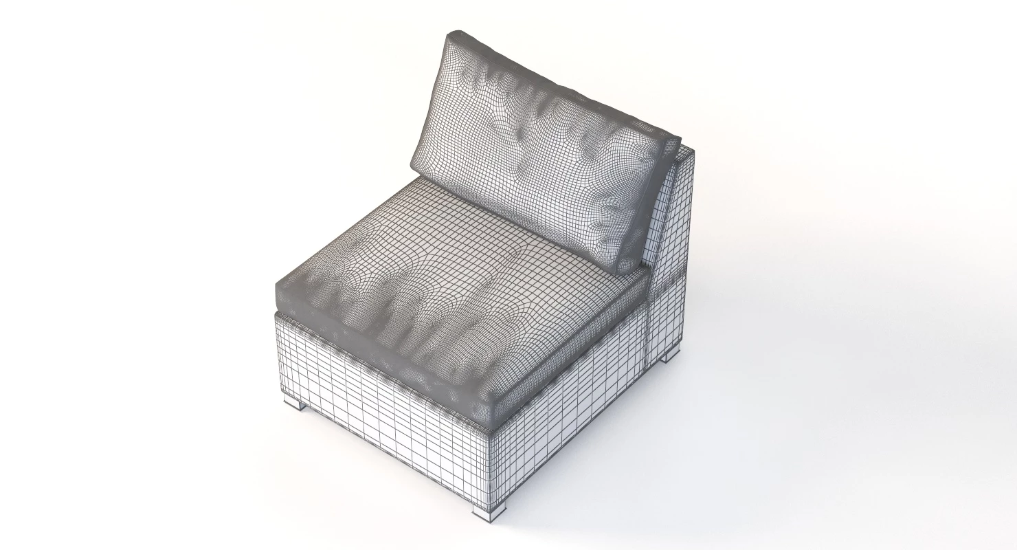 Cane Line Shape Sofa Center Module 3D Model_09