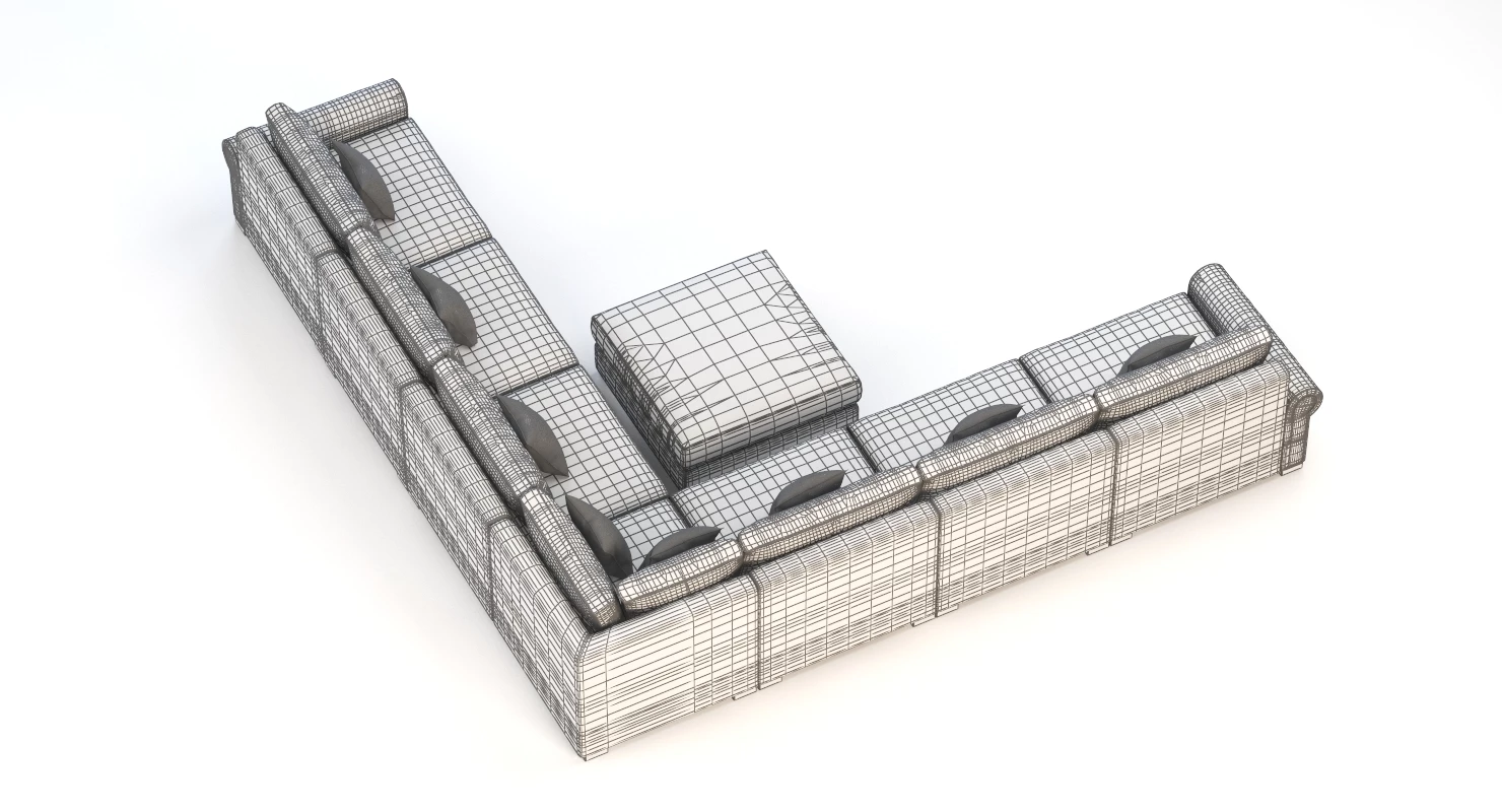 Darby Home Co Lebanon Modular Sectional Corner Sofa Seven Seater 3D Model_07