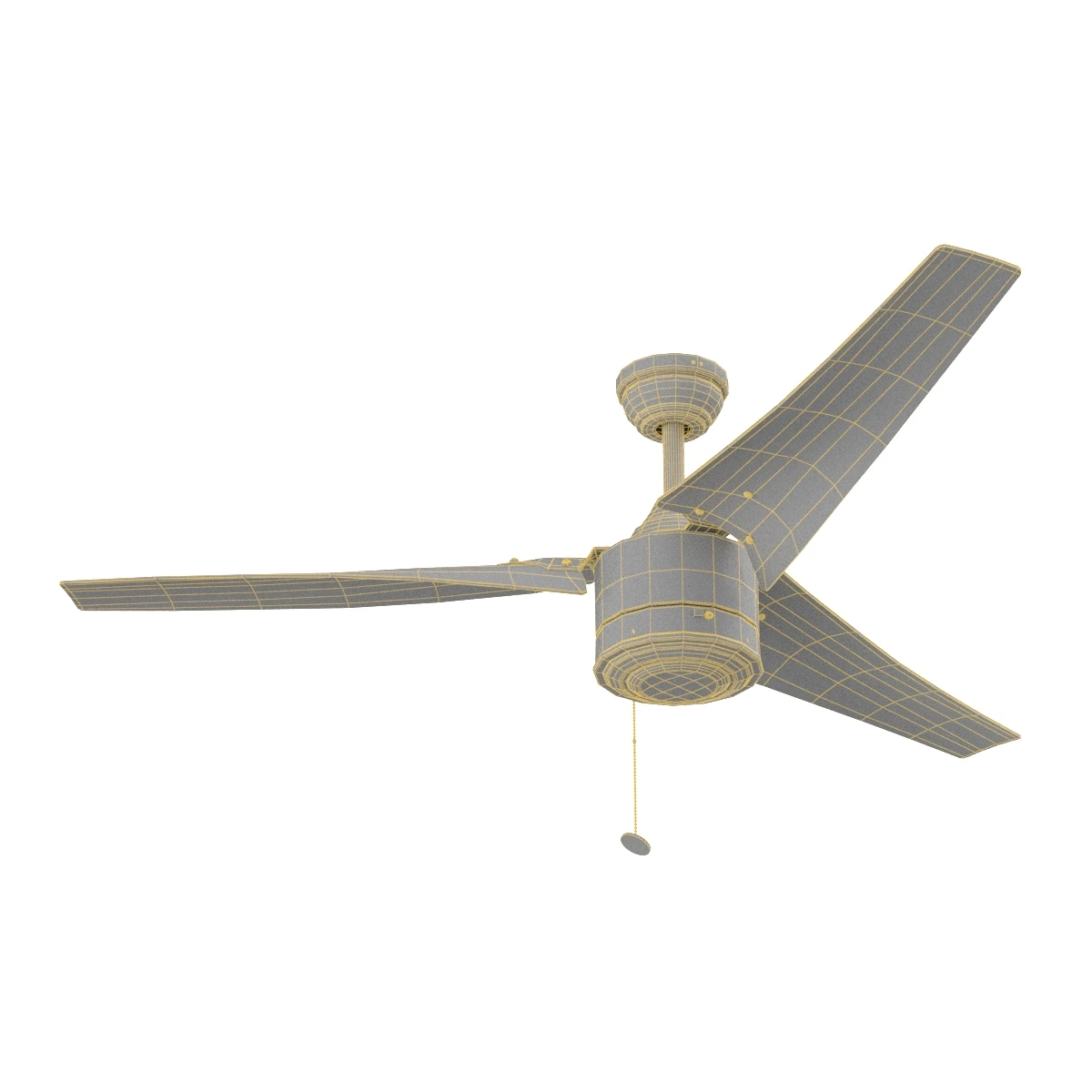 56 Inch Talib Matte Black Pull Chain Indoor Outdoor Ceiling Fan 3D Model_07