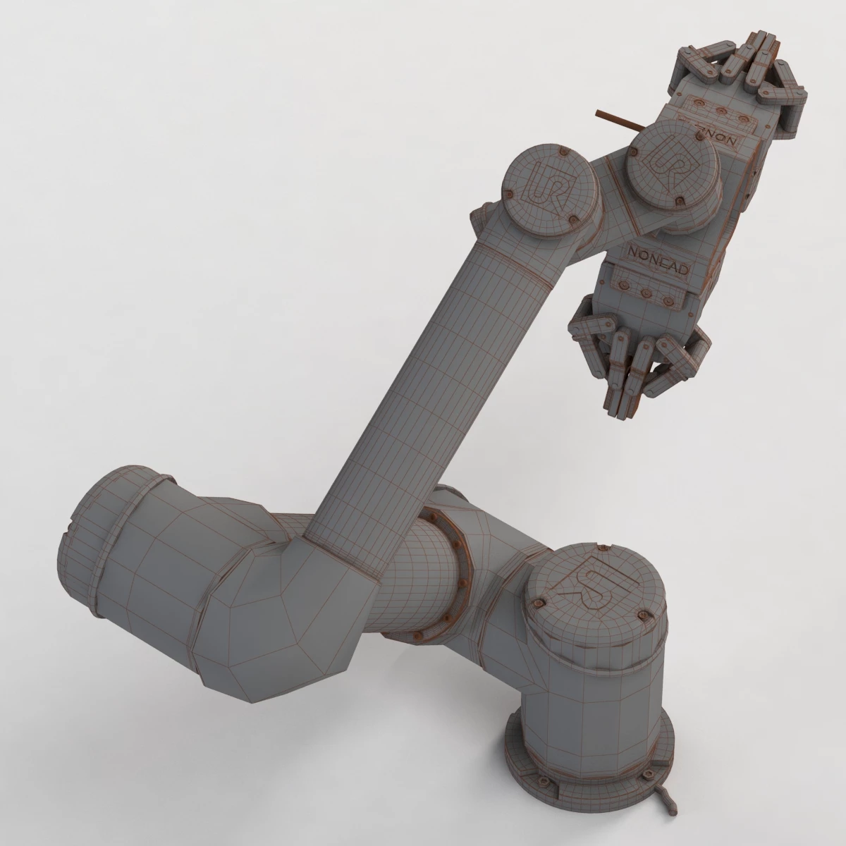 UR5 with NONEAD 2 Finger Robot Flexible Gripper-90 3D Model_08