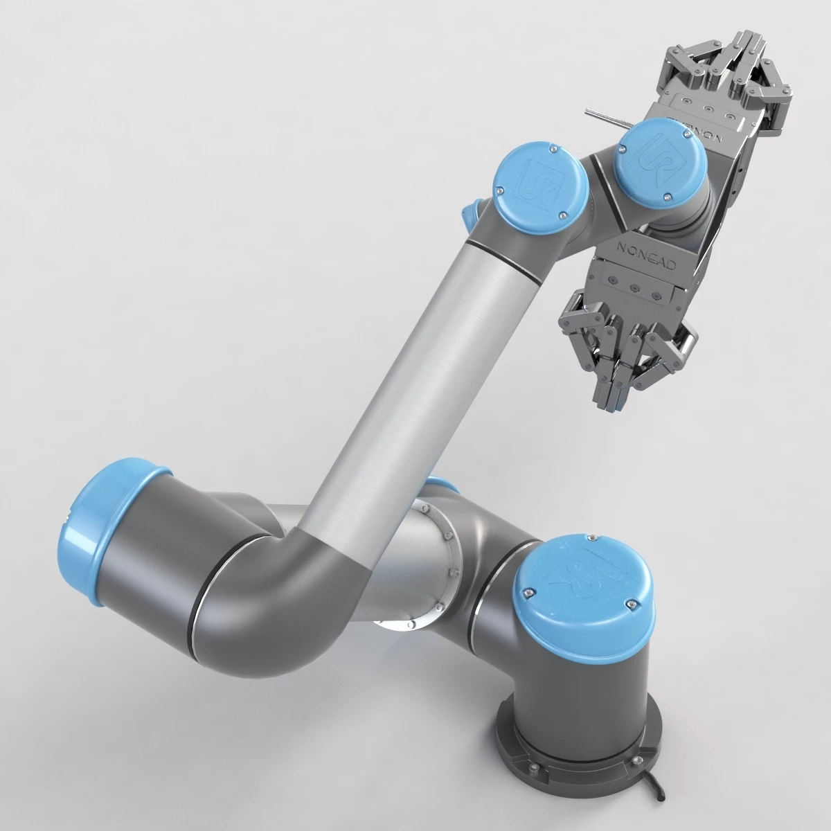 UR5 with NONEAD 2 Finger Robot Flexible Gripper-90 3D Model_03