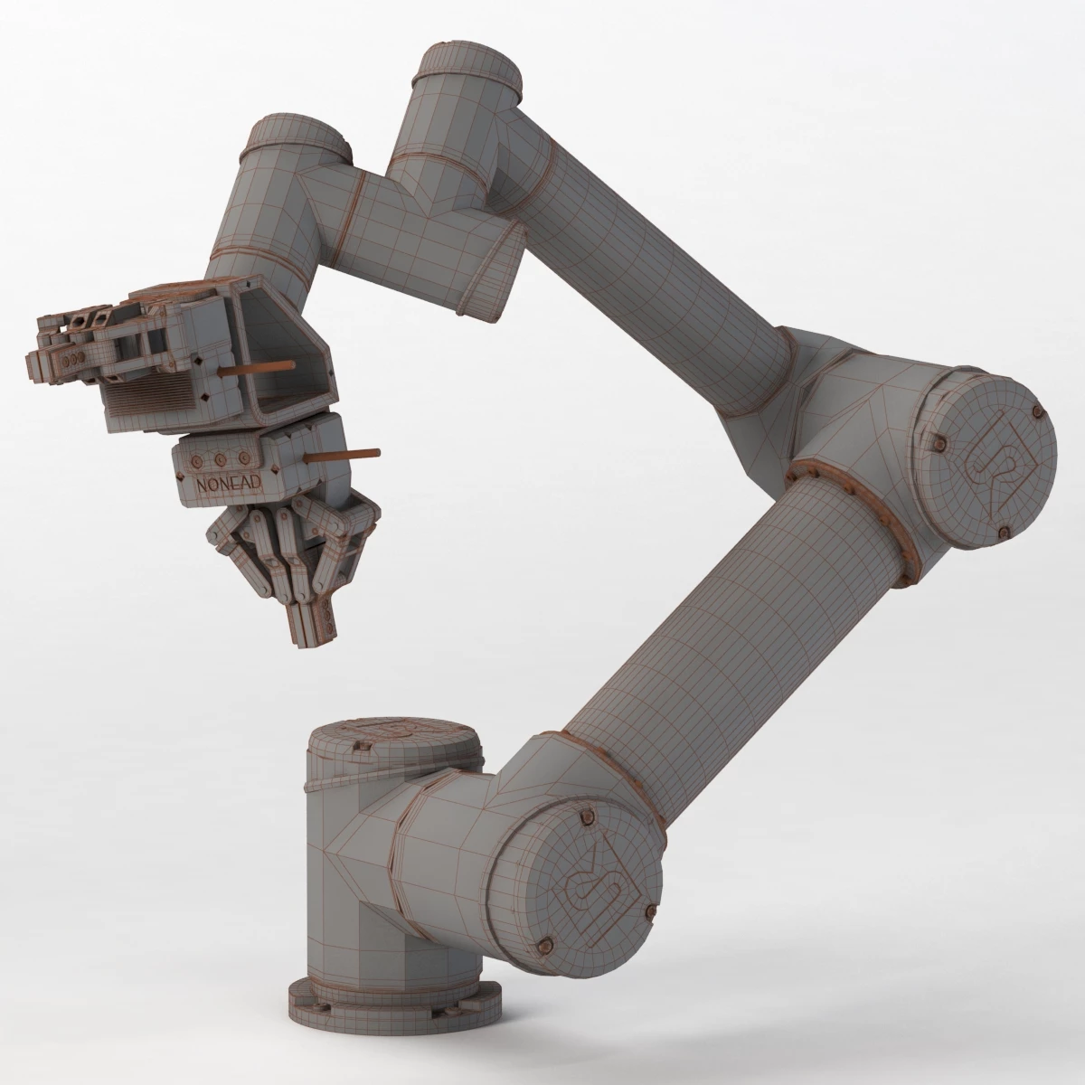 UR5 with NONEAD 2 Finger Robot Flexible Gripper-90 3D Model_07