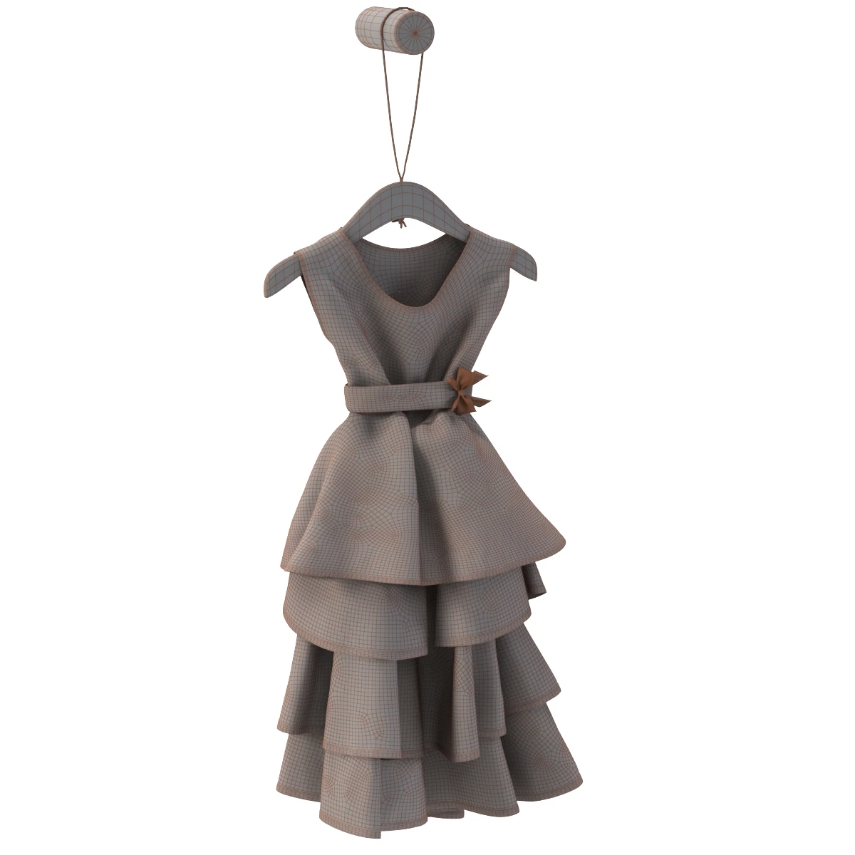 Tiered Baby Dress C 3D Model_06