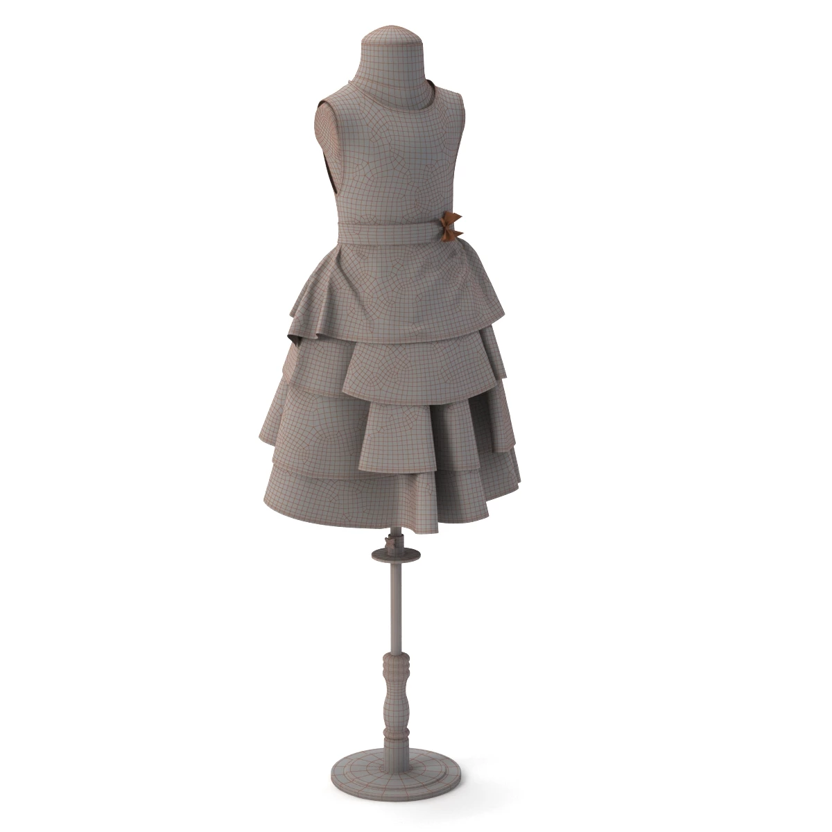 Tiered Baby Dress A 3D Model_06